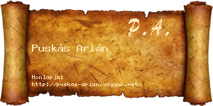 Puskás Arián névjegykártya